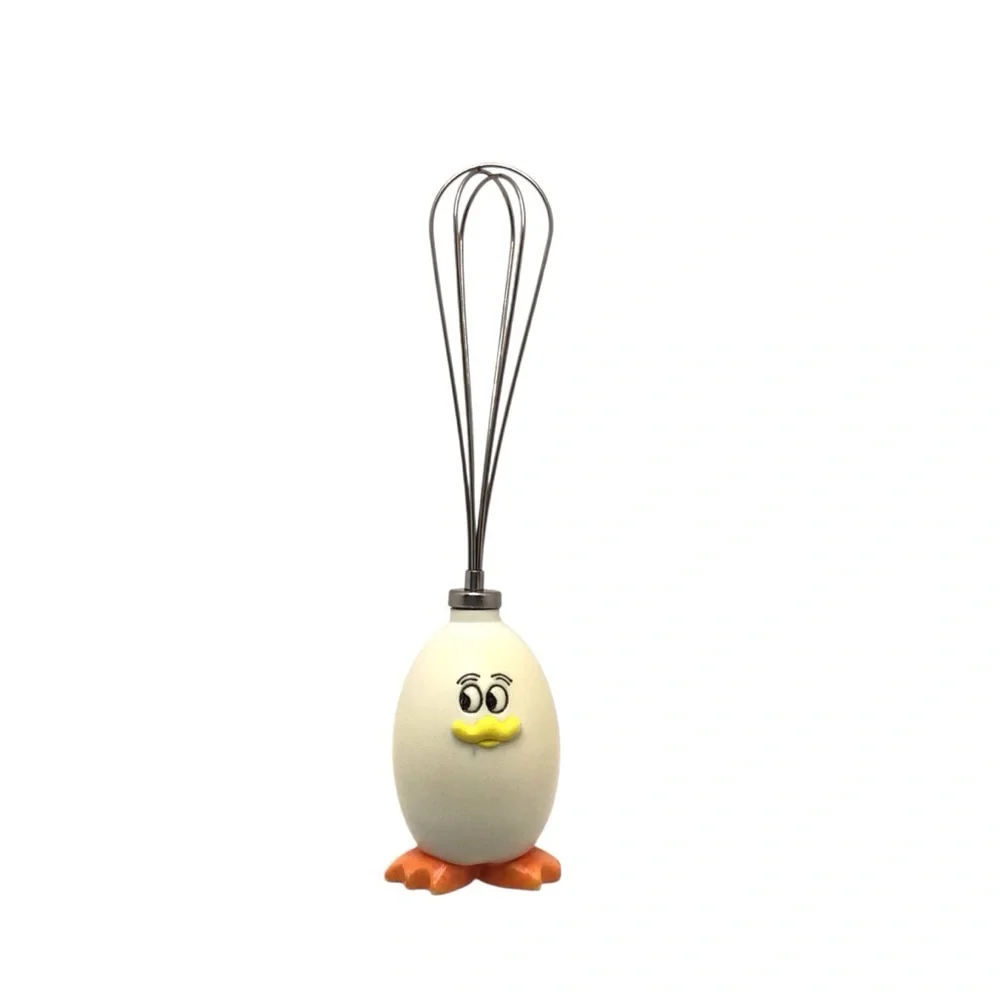 Vintage Mini Egg Whisk Chick Handle 6.5” Stainless Steel Cute Kitchen